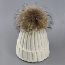 Pompom knitted beanie cap