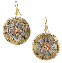 Weaved tri colored metallic earrings- 5 styles