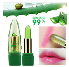 Wooden circular hoop earrings + Aloe Vera color changing lispstick