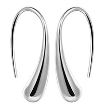 Thread drop silver plated earrings