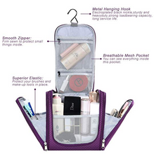 Toiletry carry along hang bag - Black/ Purple