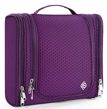 Toiletry carry along hang bag - Black/ Purple