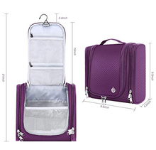 Toiletry carry along hang bag - Black/ Purple