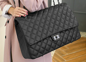 Large diamond stitch 'stand-up' bag