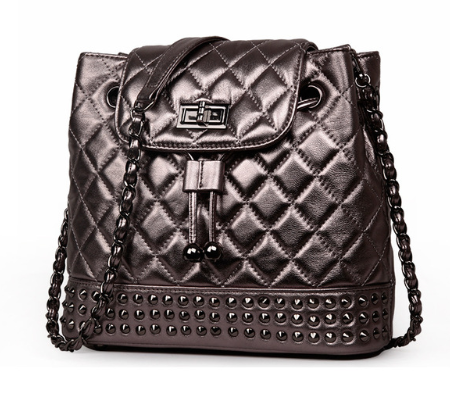 Genuine sheepskin rivet bag