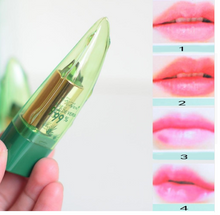 Wooden circular hoop earrings + Aloe Vera color changing lispstick