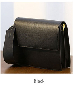 Genuine leather box messenger with a thick strap- 4 colors